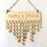Wooden Calendar Board Family Friends Birthday Sign Commemorate Day Home Decor G   323395547387